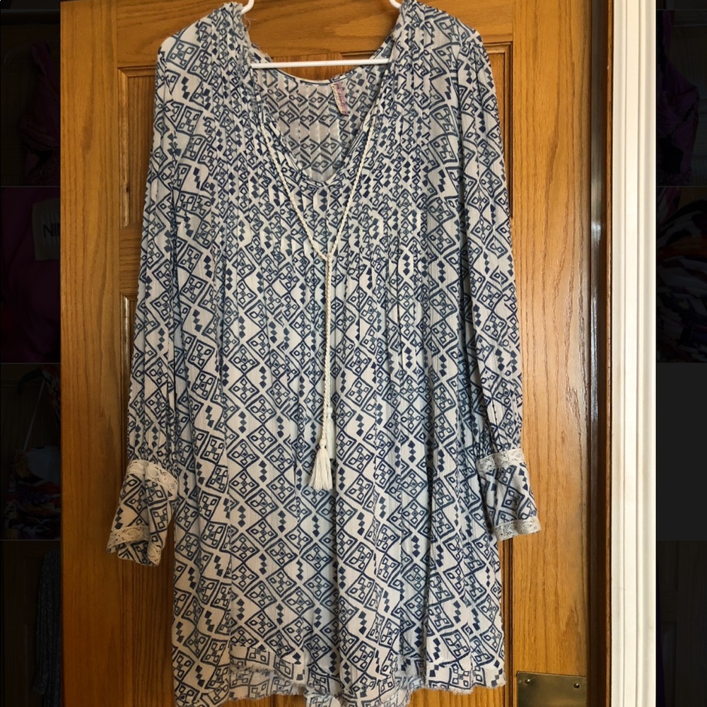 Free People long Sleeve Mini Dress